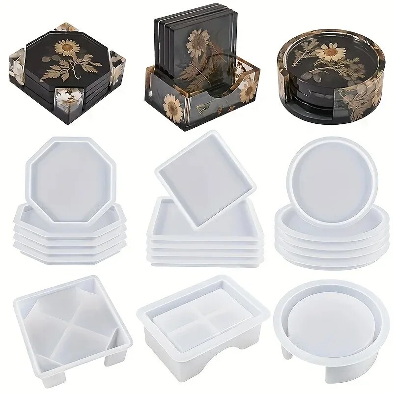 Woodworking Resin - Zestaw form do żywicy Coaster zawiera